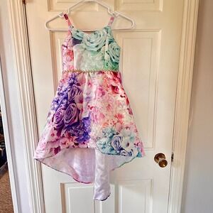 Rare Editions Floral Rhinestone High Low Formal Party Dress Bridal Princess 6